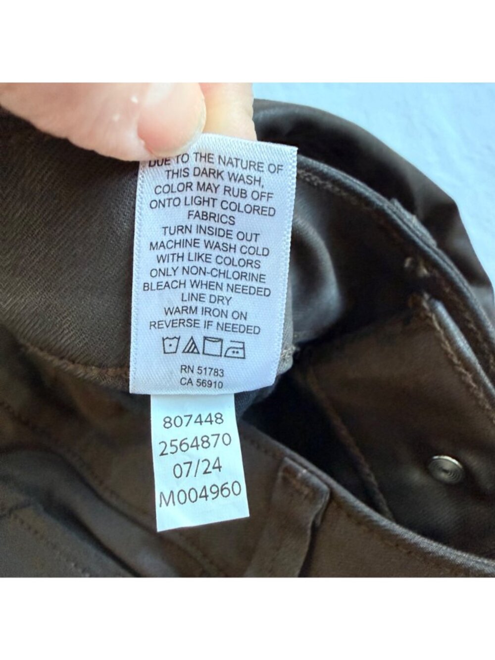 Edgely By Maurices High Rise Brown Coated Slim Straight Brown Jeans 10 Short - Picture 6 of 10